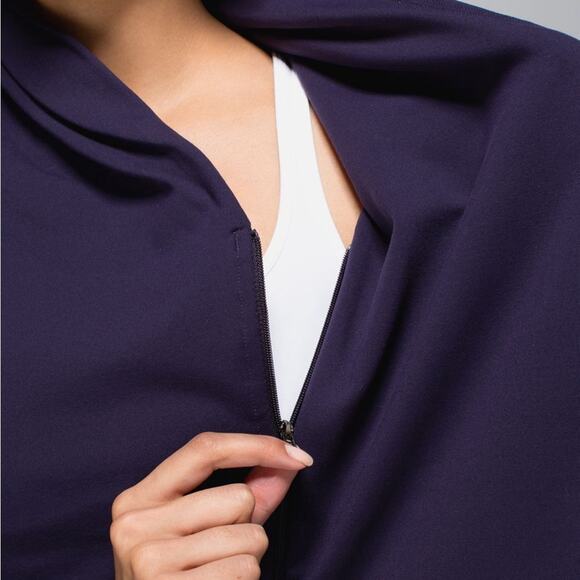 Lululemon Bhakti Yoga Zip Up Jacket in Black Grape Purple Violet size 8 - Picture 3 of 12